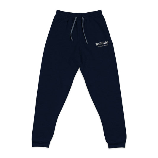 Embroidered Charcoal Joggers — Minimal 'Nervous' Logo Sweatpants