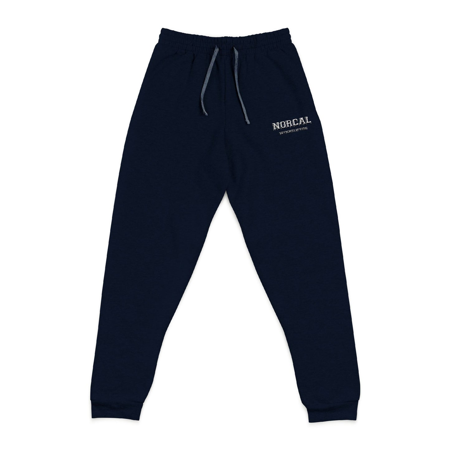 Embroidered Charcoal Joggers — Minimal 'Nervous' Logo Sweatpants