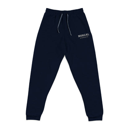 Embroidered Charcoal Joggers — Minimal 'Nervous' Logo Sweatpants