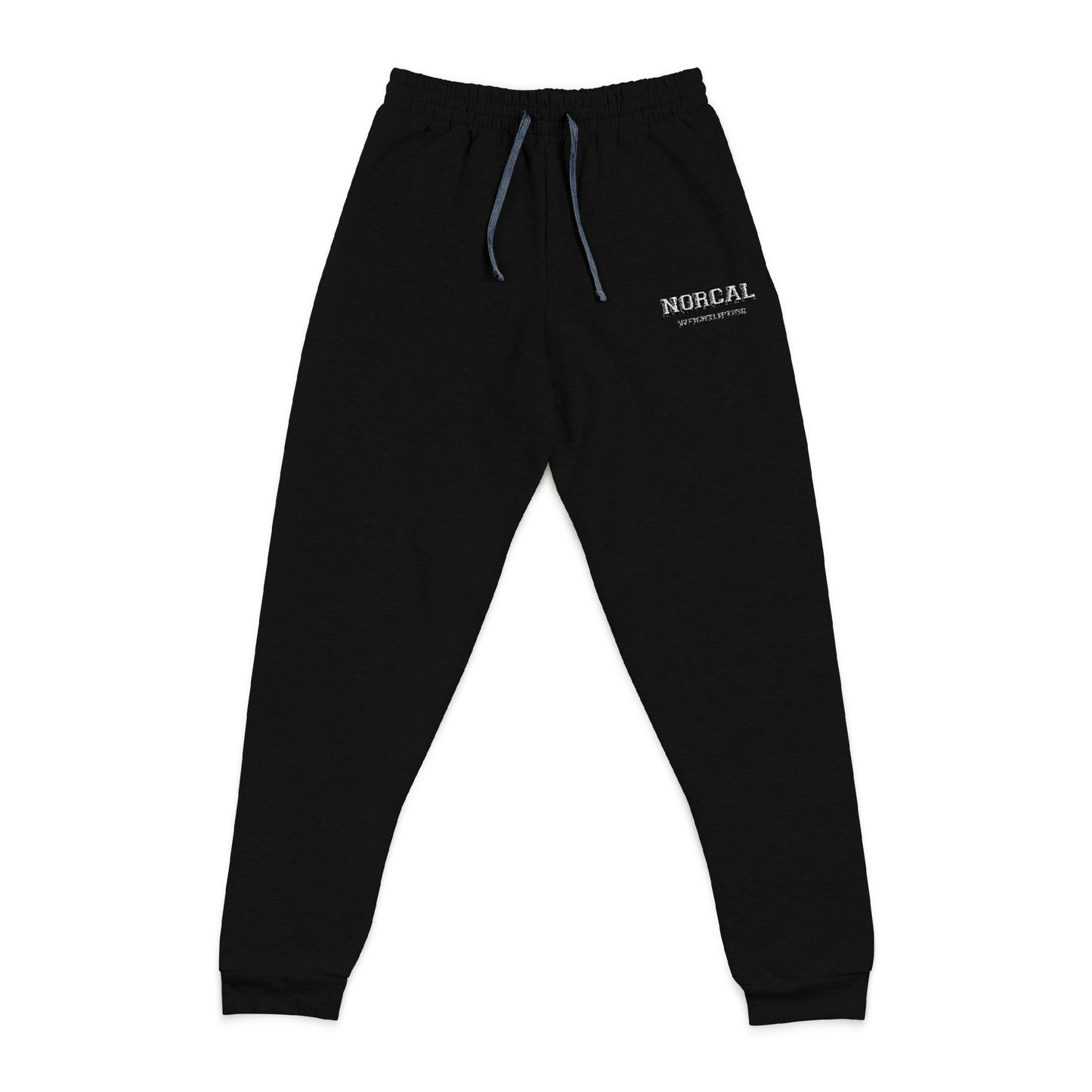Embroidered Charcoal Joggers — Minimal 'Nervous' Logo Sweatpants