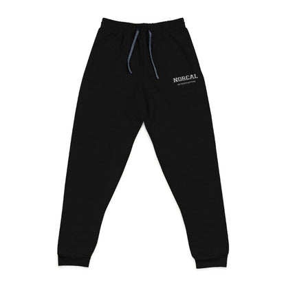 Embroidered Charcoal Joggers — Minimal 'Nervous' Logo Sweatpants