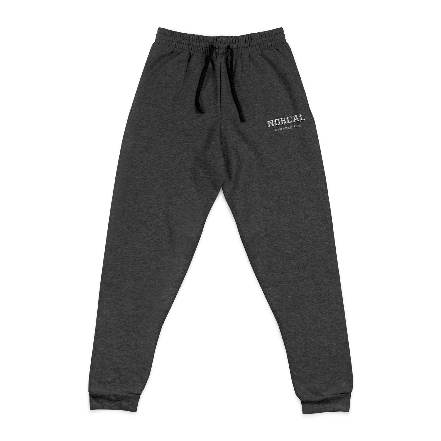 Embroidered Charcoal Joggers — Minimal 'Nervous' Logo Sweatpants