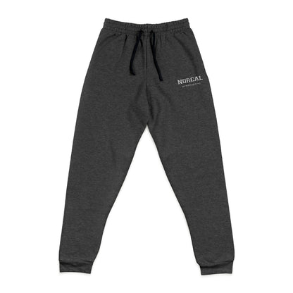 Embroidered Charcoal Joggers — Minimal 'Nervous' Logo Sweatpants