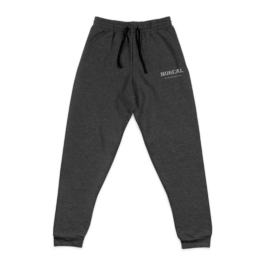 Embroidered Charcoal Joggers — Minimal 'Nervous' Logo Sweatpants